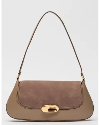 Geanta baguette de piele ecologica, Maro taupe