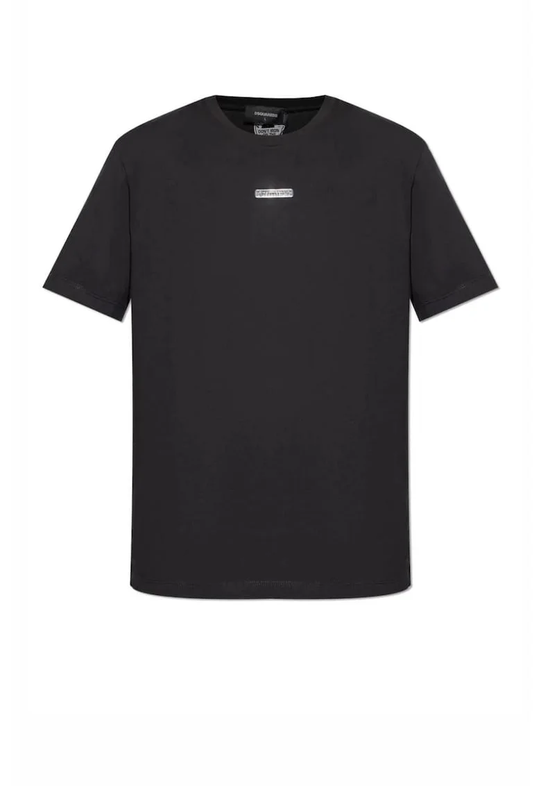 Men T-Shirt logo-plaque Black