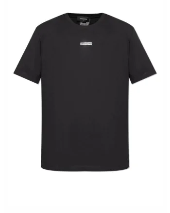 Men T-Shirt logo-plaque Black