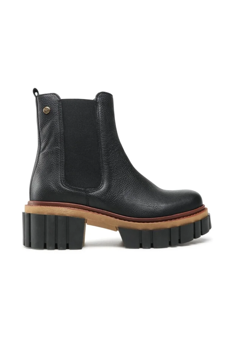 Ghete dama,  87465, Piele naturala, Negru