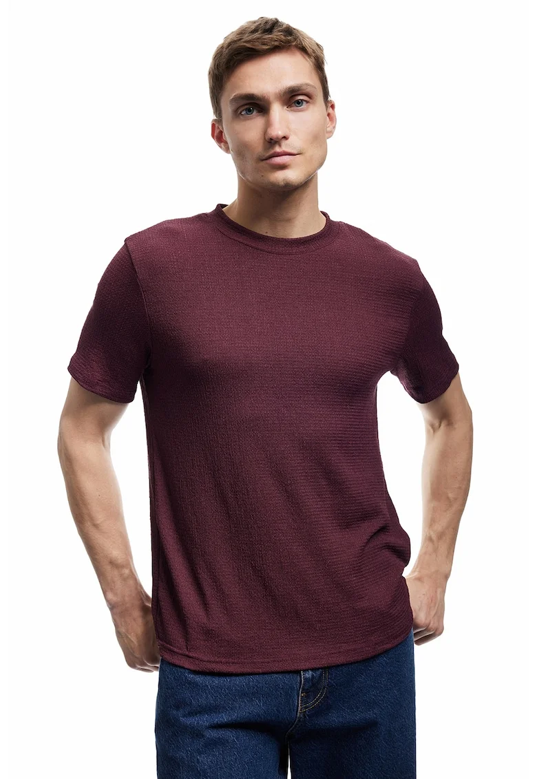 Tricou regular fit uni, Visiniu