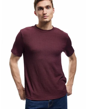 Tricou regular fit uni, Visiniu