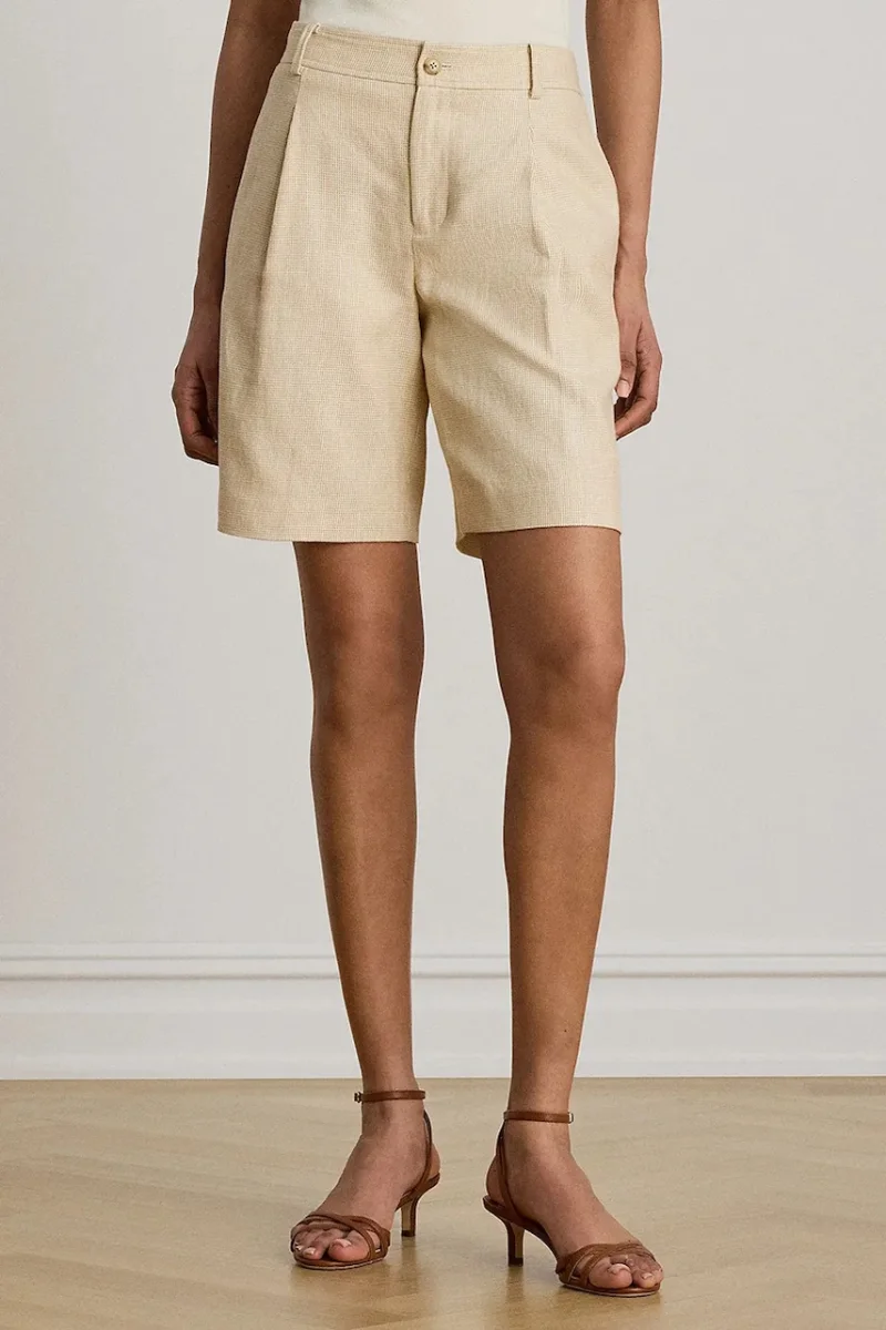 Lauren Ralph Lauren pantaloni scurți pentru femei, din in