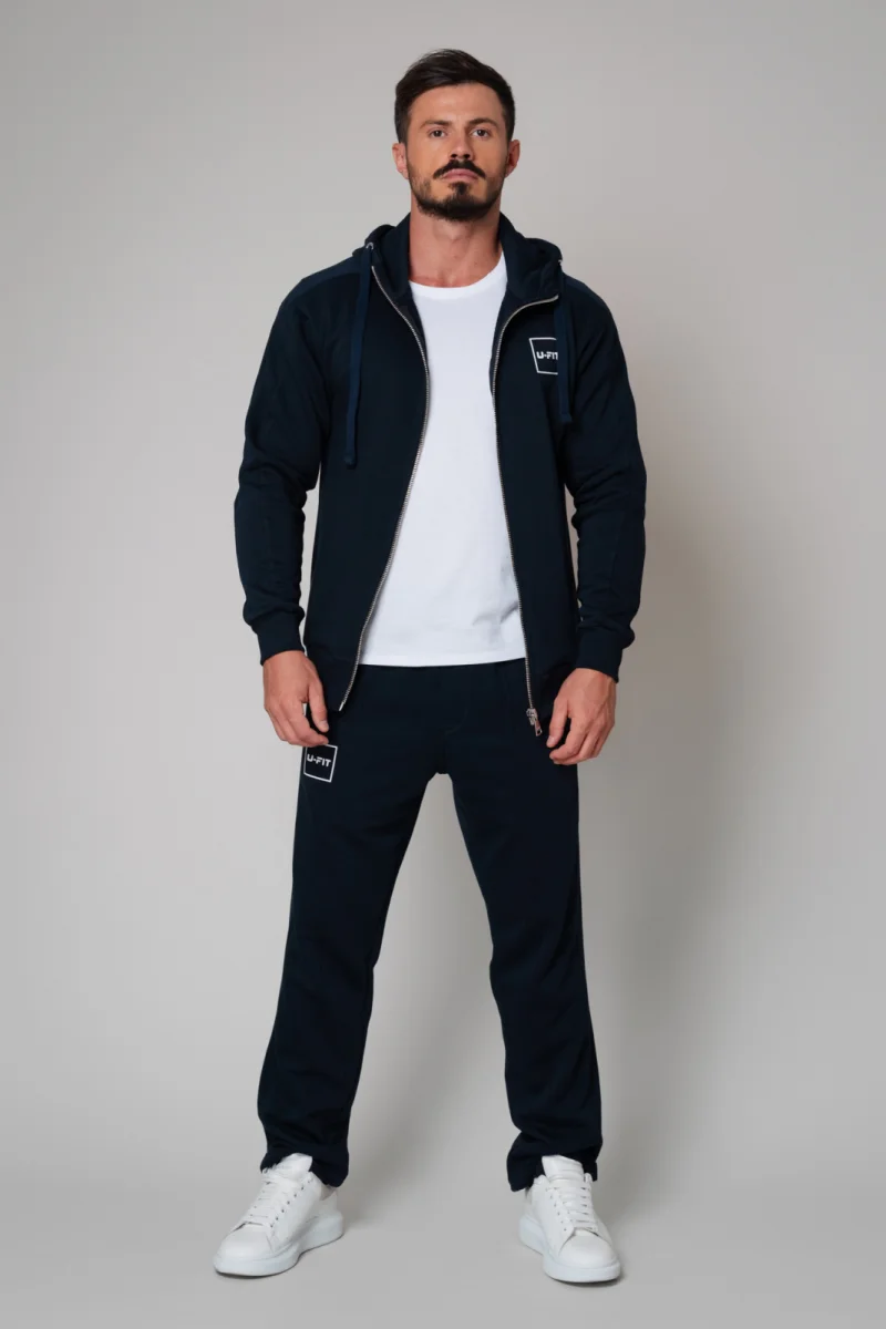 Set Square hanorac cu fermoar si pantalon lung New Navy
