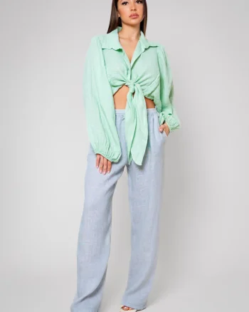Set Camasa si Pantalon lung din 100% IN Grey Olive