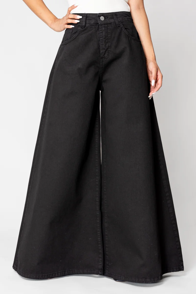 Blugi foarte largi din denim Black