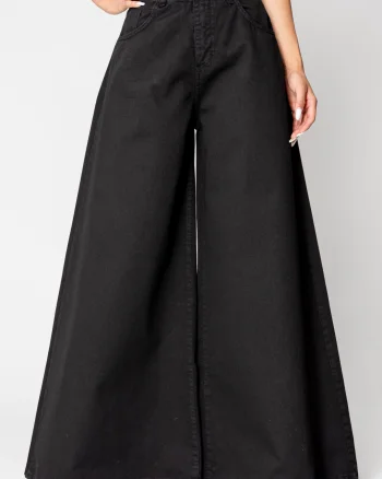 Blugi foarte largi din denim Black