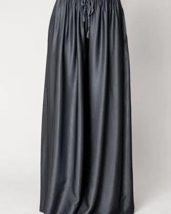 Pantalon lung din mix de matase Grey Anthracite