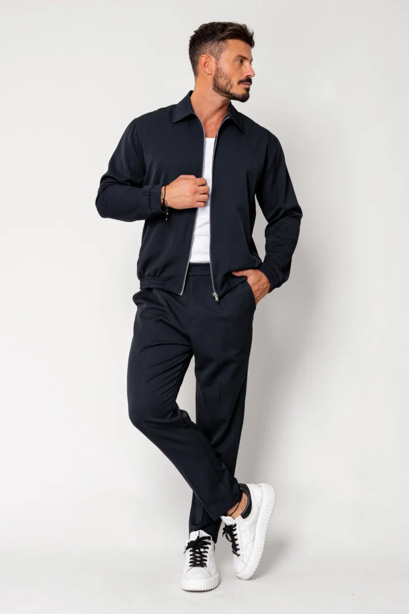 Set Caruso Jacheta cu fermoar si pantalon lung Navy New