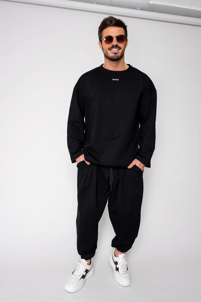 Set Flex Bluza Oversized si pantalon Baggy Black