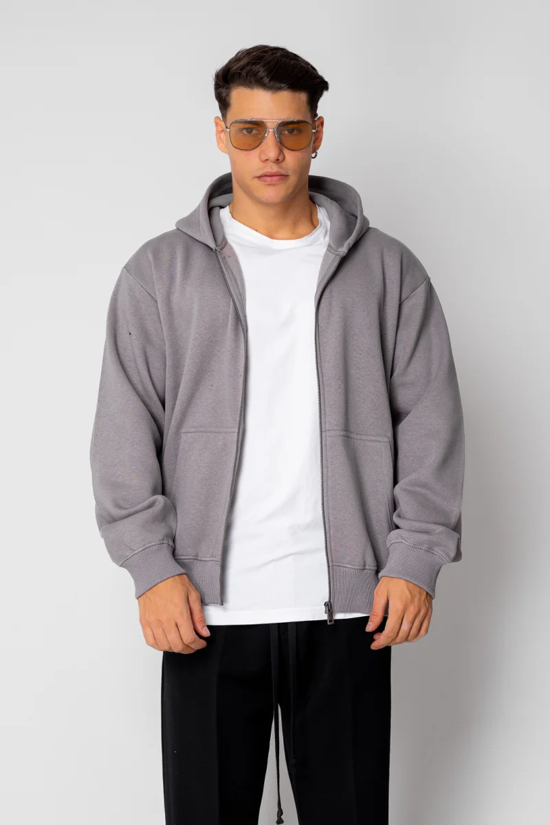 Hanorac cu fermoar Grey Anthracite II