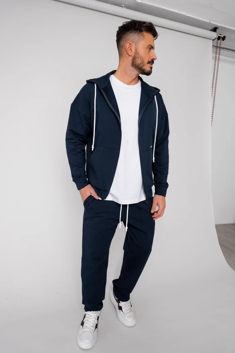 Set Loren din bumbac Jacheta si pantalon Navy