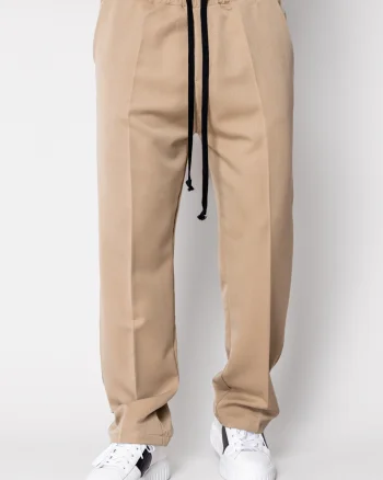 Pantalon lung cu snur negru Beige