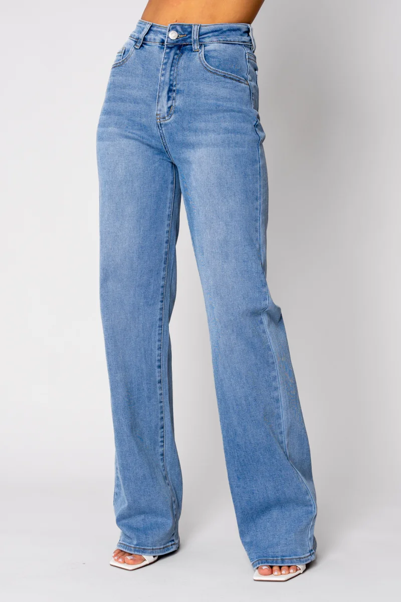 Blugi elastici largi Blue
