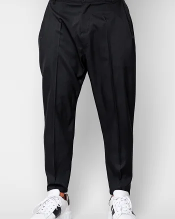 Pantalon lung cu elastic si buzunar Black