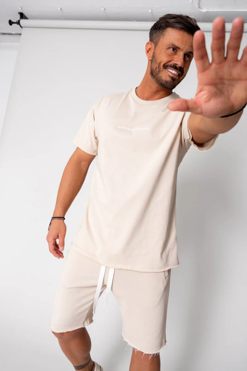 Set Axis tricou si pantalon scurt Light Beige