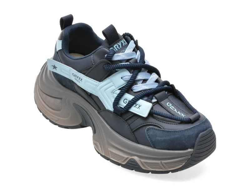 Pantofi sport GRYXX bleumarin, 8908, din piele naturala