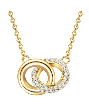 Colier de aur de 14K filat cu cristale