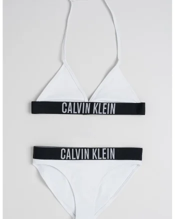 Costum de baie cu logo, Alb