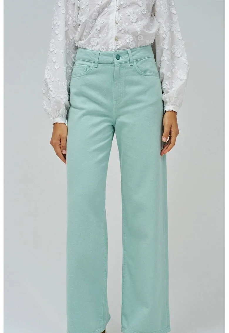 Blugi lungi cu croiala ampla, Verde deschis