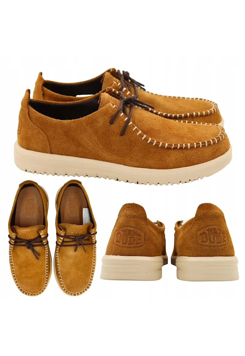 Mocasini barbati, Nxt Moc piele suede - 65874, Maro deschis