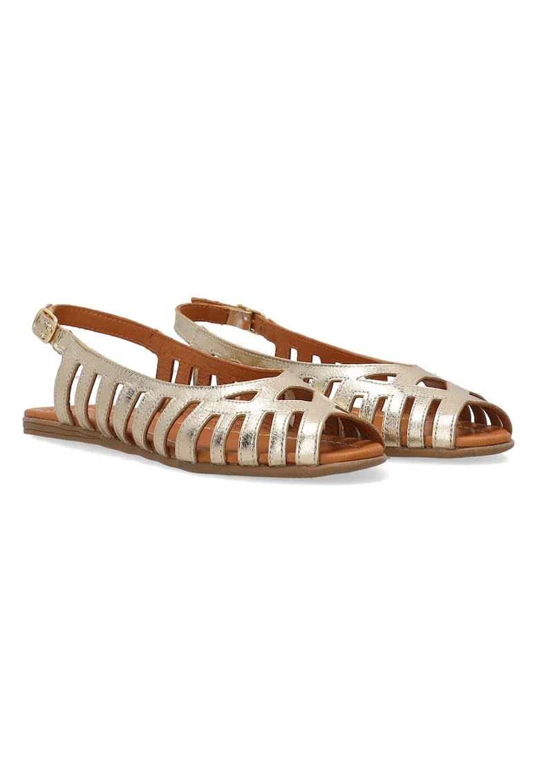 Sandale de piele cu varf decupat