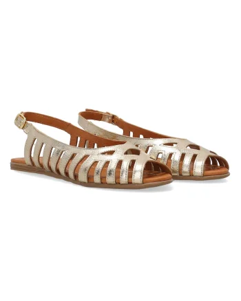 Sandale de piele cu varf decupat