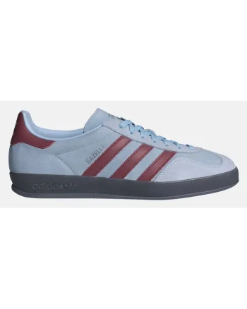 Pantofi sport Gazelle Indoor din piele intoarsa cu garnituri din material sintetic, Albastru prafuit