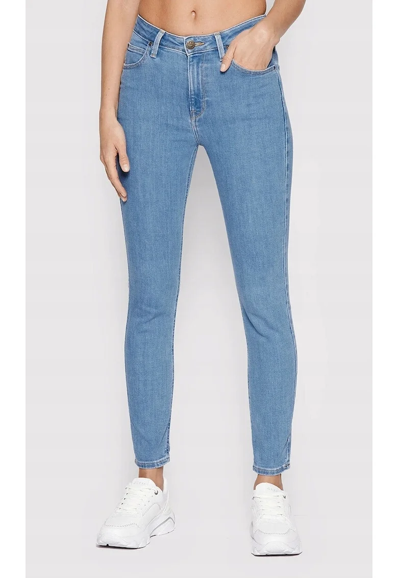 Blugi dama  Scarlett High, skinny, talie inalta, albastru, bumbac cu elastan,
