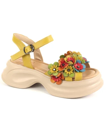 Sandale dama piele naturala 3OLY80012B 08 N, Galben
