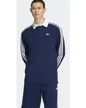 Bluza polo din bumbac Adicolor 3-Stripes Rugby Polo,