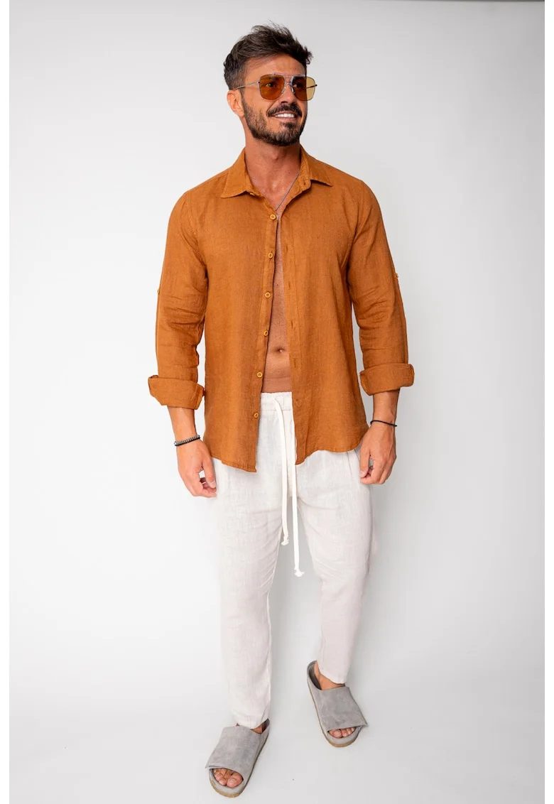 Camasa din 100% In Brown 16903