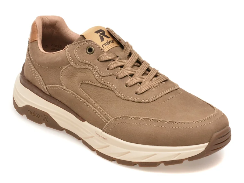 Pantofi sport RIEKER maro, 6100, din piele naturala