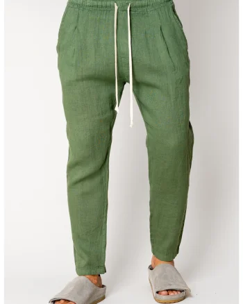 Pantaloni lung din IN cu snur Green 17548, Verde