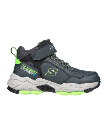 Pantofi sport mid-high impermeabili Drollix-Ventureru, Gri carbune/Verde lime