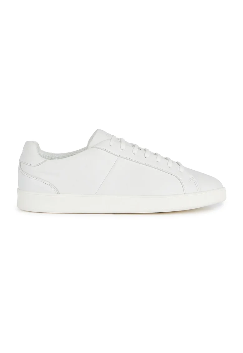Pantofi sport din piele cu model uni, Alb murdar