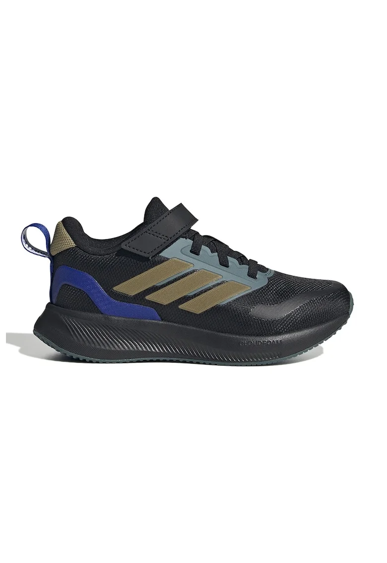 Pantofi sport low-cut cu inchidere velcro, Negru/Kaki/Albastru royal