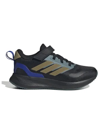 Pantofi sport low-cut cu inchidere velcro, Negru/Kaki/Albastru royal