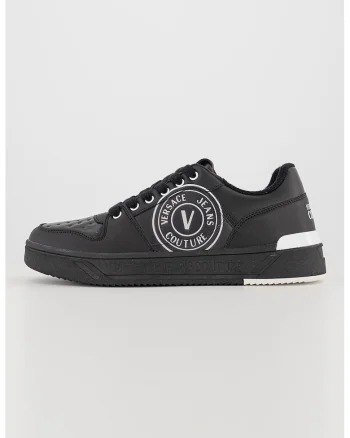 Pantofi sport de piele cu logo, Negru