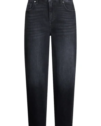 Blugi mom-fit crop, Gri antracit