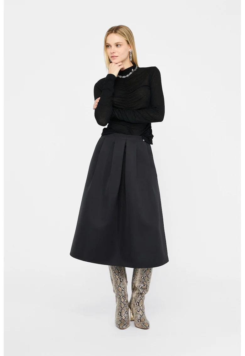 Fusta midi evazata, Negru