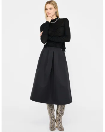 Fusta midi evazata, Negru