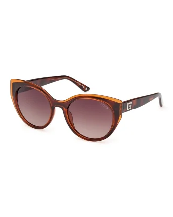 Ochelari de soare cat-eye cu detalii logo, Maro
