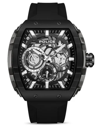 Ceas  pentru barbati, elegant, negru, 49mm, silicon