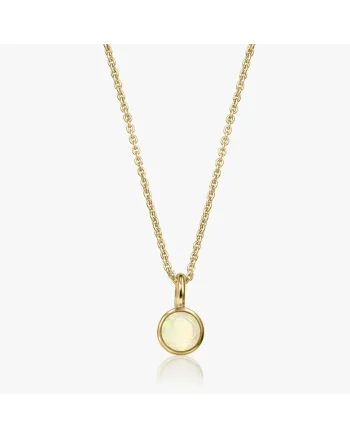 Colier din argint Birthstone Golden October - Opal