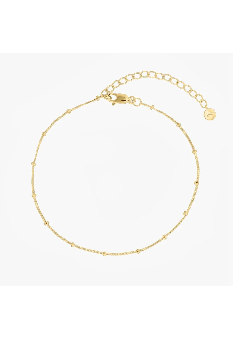 Bratara de picior din argint Golden Beaded