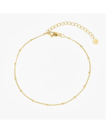 Bratara de picior din argint Golden Beaded