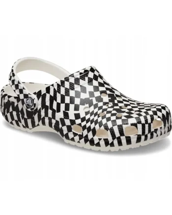 Saboti Barbati,  Classic Warped Checker 211007 Clog, Alb, Alb