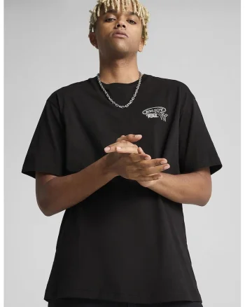 Tricou de bumbac cu imprimeu logo, Alb/Negru