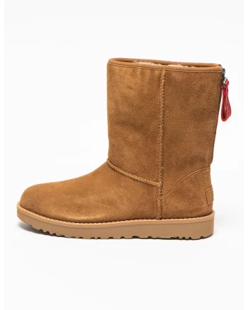 Ghete de piele intoarsa cu captuseala din amestec de lana Classic, Maro camel